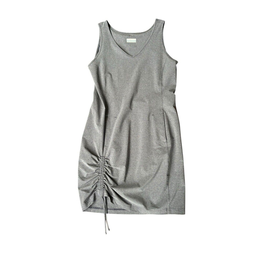 Columbia Anytime Casual III Dress Womens M Gray Omni-Shade UPF 50 Ruched